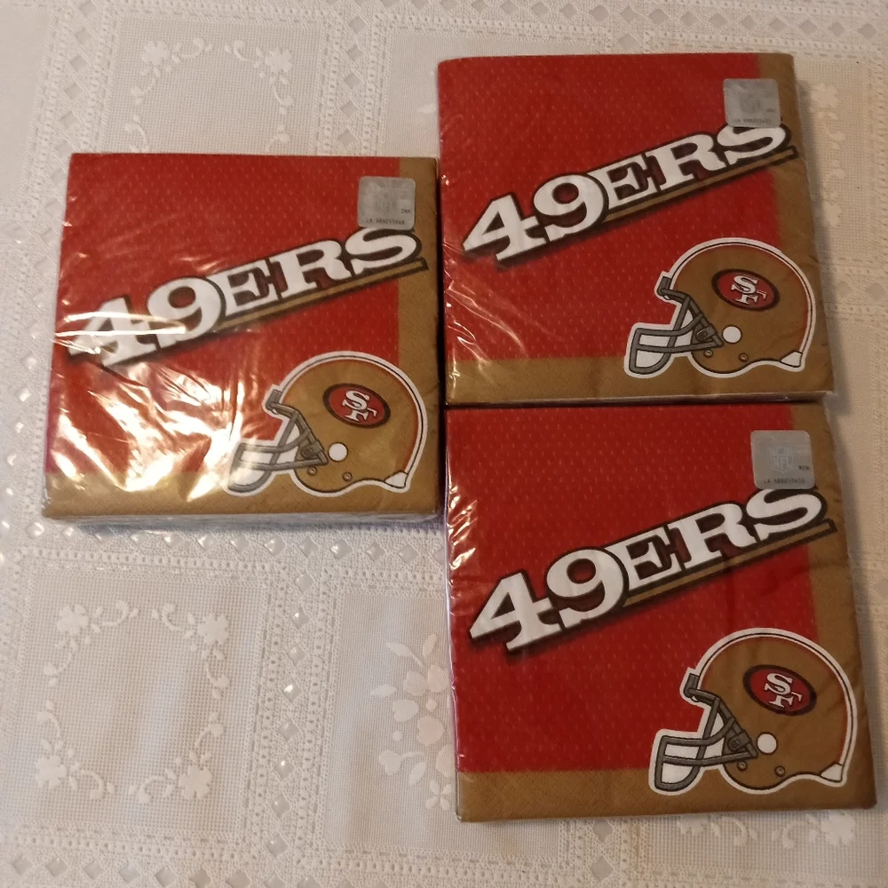 🆕 3 packs of San Francisco 49ers Lunch Napkins 36ct